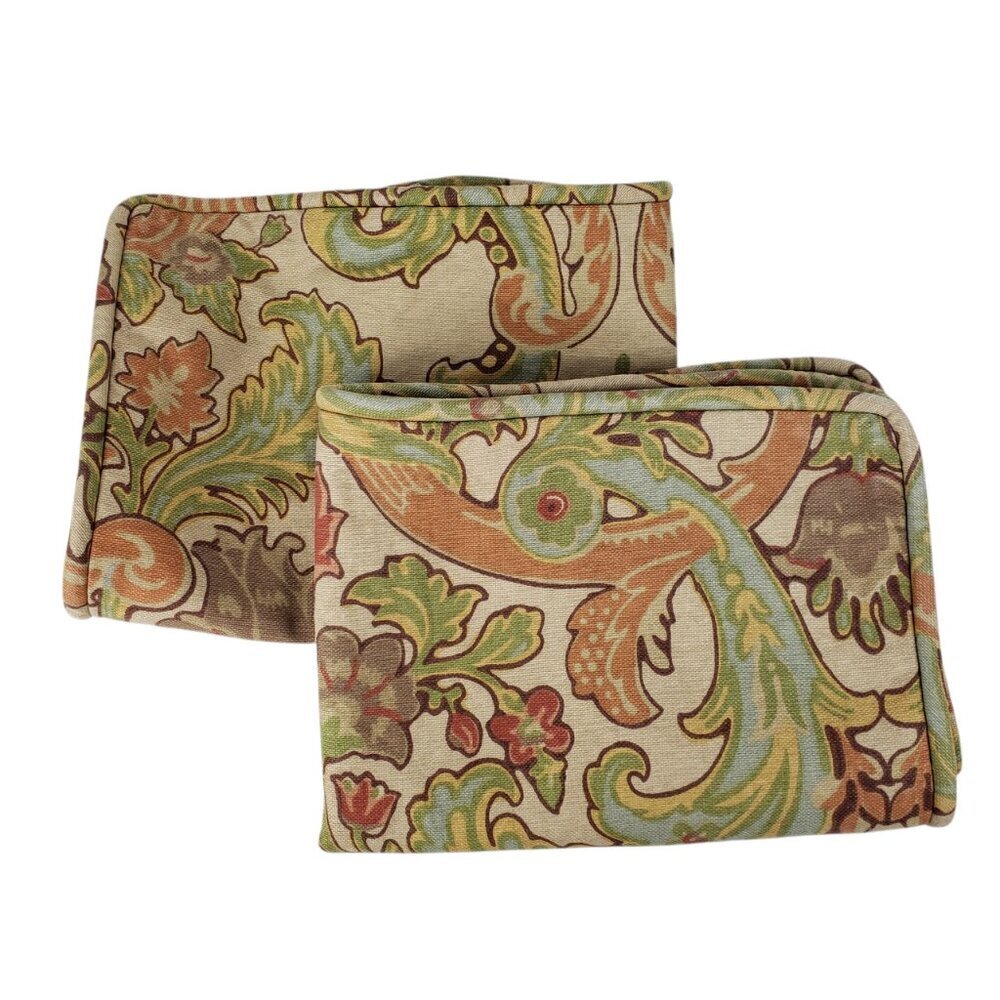 Pair of Pottery Barn Simone Jacobean Linen Cotton Standard Pillow Shams